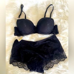 René Refé lingerie sets Bra set black lace extreme push up size M